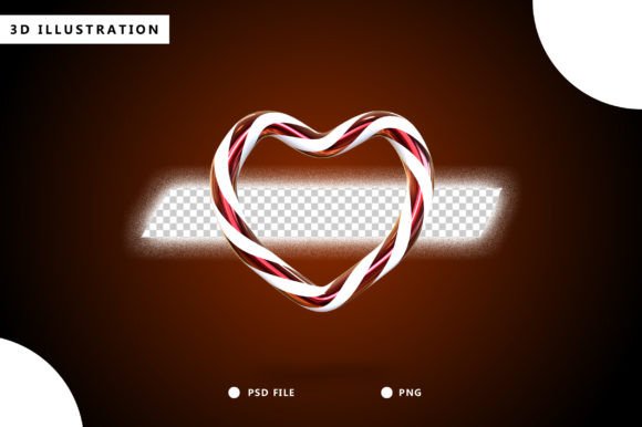 Candy Cane Heart for Christmas Illustrations