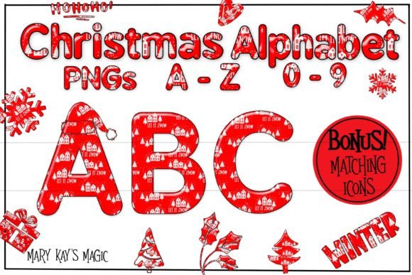 Christmas 3D Alphabet: Festive Illustrations