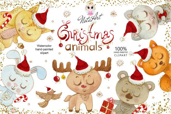 Christmas Animals Clipart: Winter Animal Illustrations