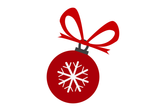 Christmas Ball & Red Bow: Festive Illustrations