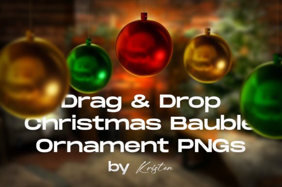 Christmas Bauble Ornament PNG Overlays: Festive Illustrations