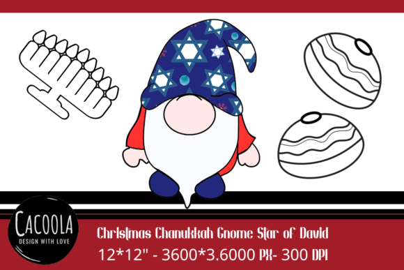 Christmas Chanukkah Gnome Star of David Illustrations Review