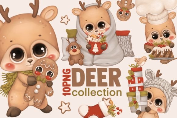 Christmas Collection Deer: Illustrations for Festive Web Design