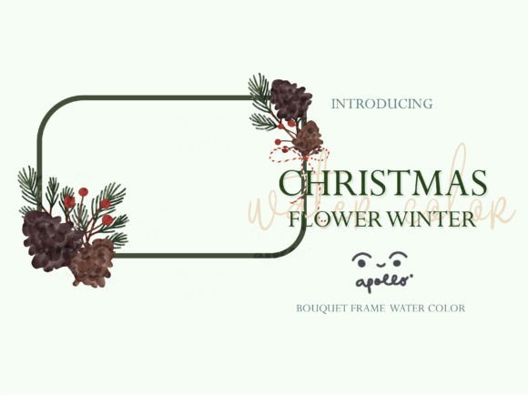 Christmas Flower Winter Frame 04: Top Illustrations