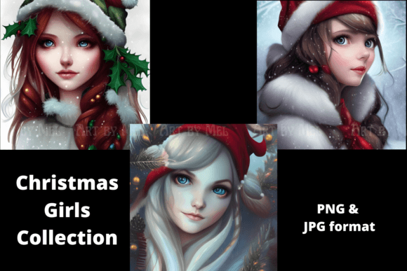 Christmas Girls Collection: Festive Illustrations