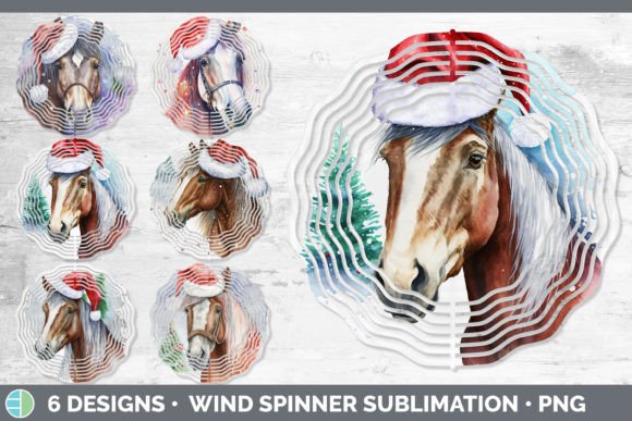 Christmas Horse Painted Wind Spinner S: Top Illustrations