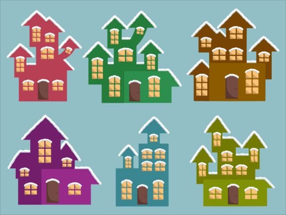 Christmas Snow Winter House: Festive Illustrations
