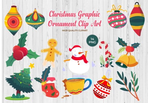 Christmas Style Decorative Clip Art Illustrations