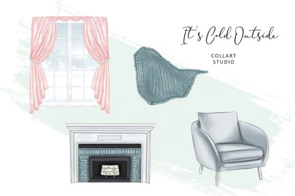 Cozy Christmas Illustrations for Decor & Interior Crafts