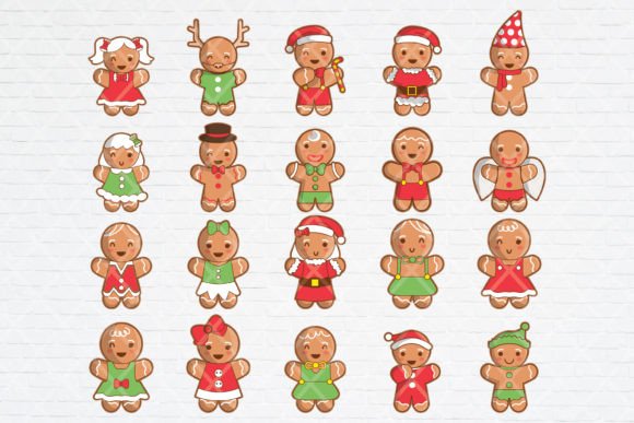 Cute Christmas Gingerbread Man Illustrations Review