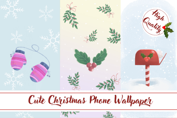 Cute Christmas Phone Wallpaper: Festive Illustrations for Crafters