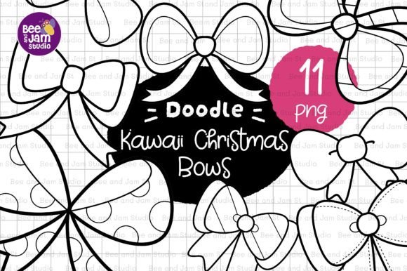KDP Interior Christmas Bows Line Art: Festive Illustrations
