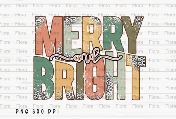 Merry and Bright Christmas Leopard PNG for Illustrations