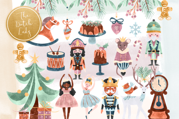 Nutcracker Ballet Christmas Clipart & Illustrations
