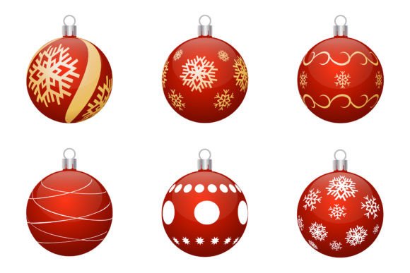 Red Christmas Balls: Festive Illustrations