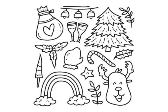 Review: Cartoon Christmas Doodle Illustration for Embroidery