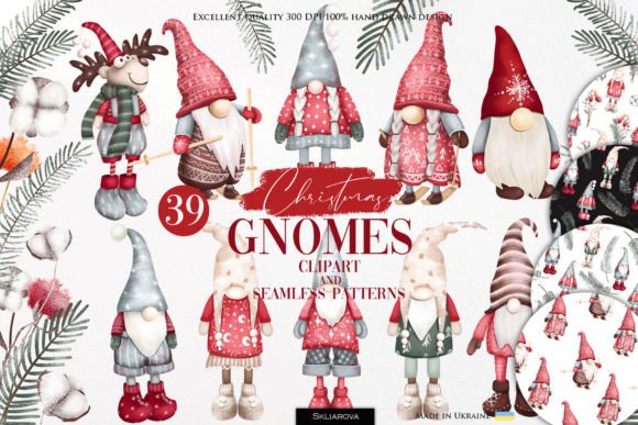 Review: Christmas Gnomes Clipart and Patterns Illustrations