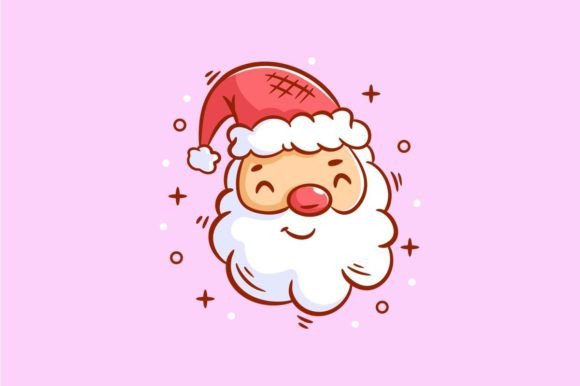 Santa Head Design for Christmas Illustrations
